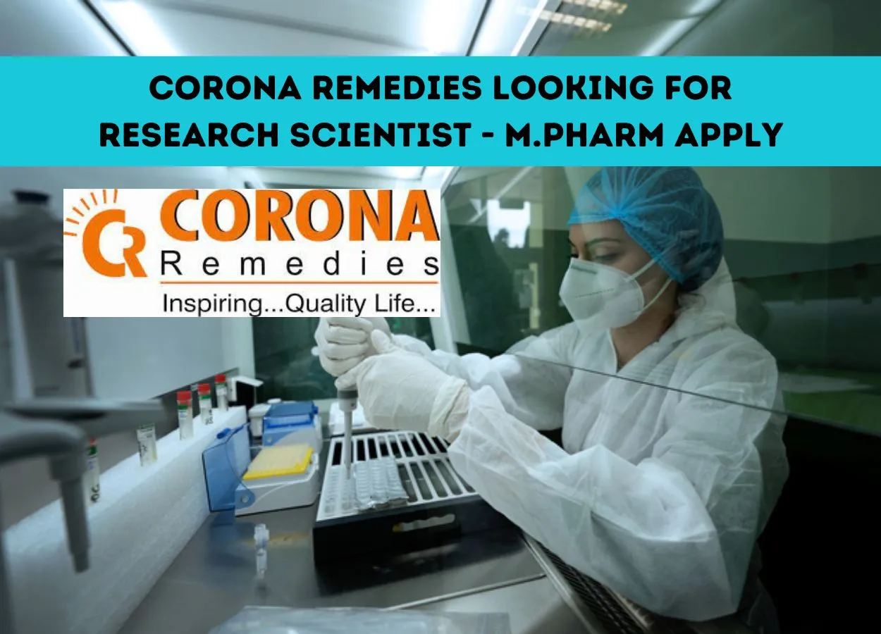 CORONA Remedies looking for Research Scientist or Sr. Research Scientist