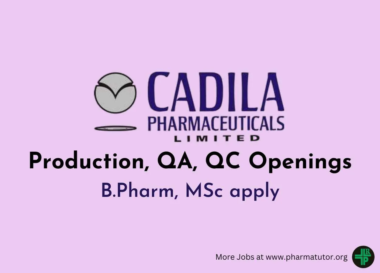 Interview for B.Pharm, MSc in Production, QA, QC at Cadila Pharma