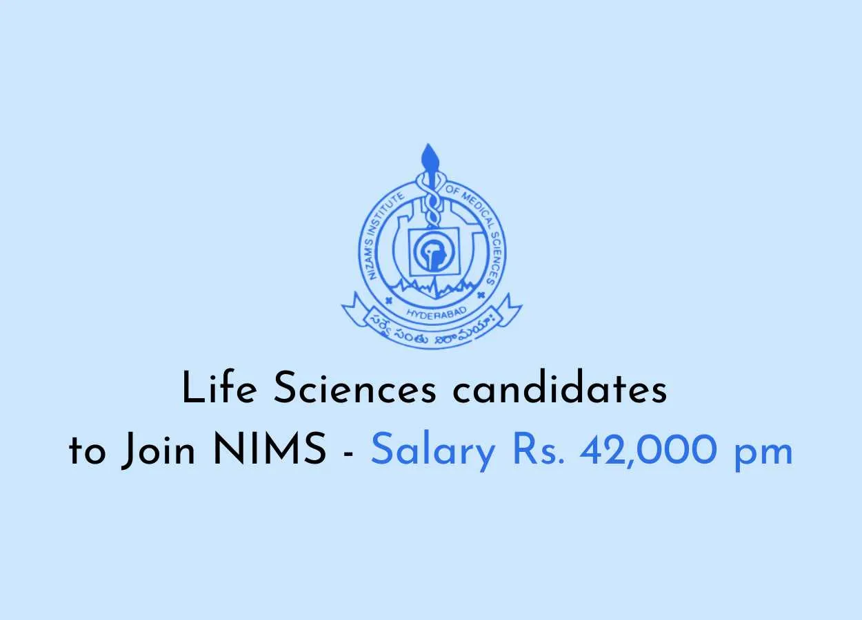 Opportunity for Life Sciences candidates to Join NIMS