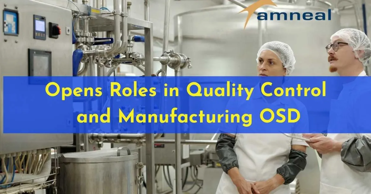 Amneal Pharmaceuticals Opens Roles in Quality Control and Manufacturing OSD