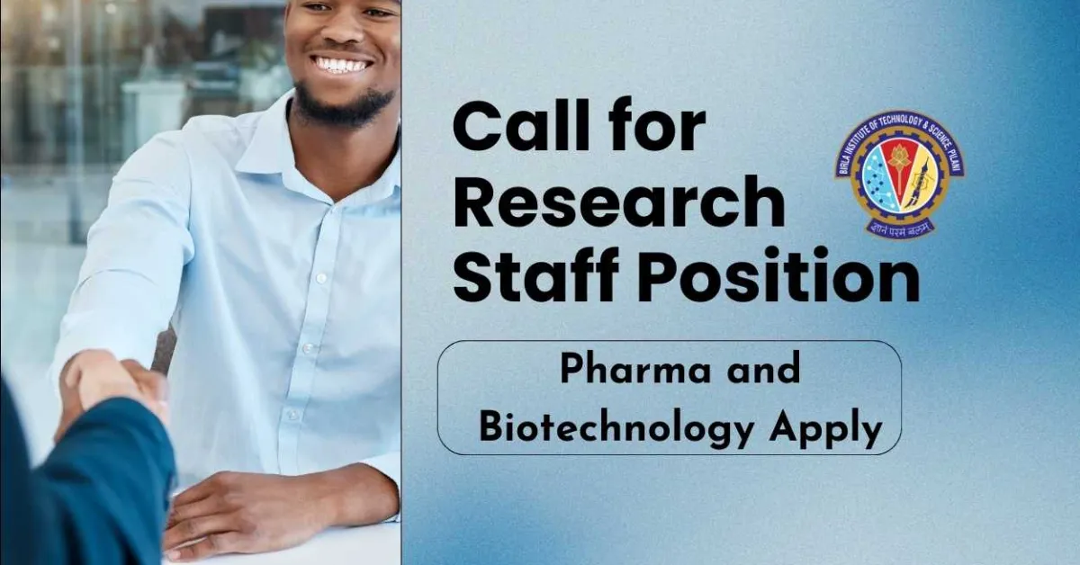 Call for Research Staff Position at BITS Pilani