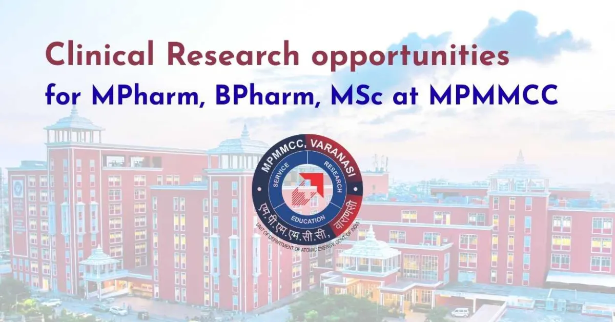 Clinical Research opportunities for MPharm, BPharm, MSc at MPMMCC