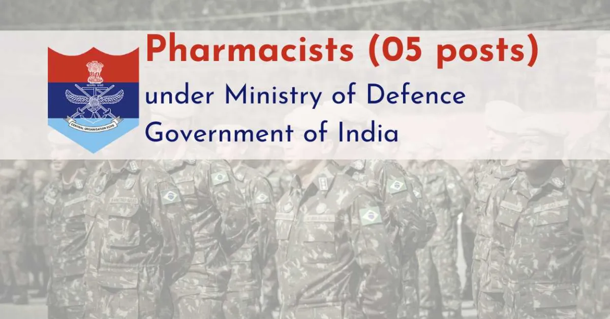Ministry of Defence Hiring Pharmacists