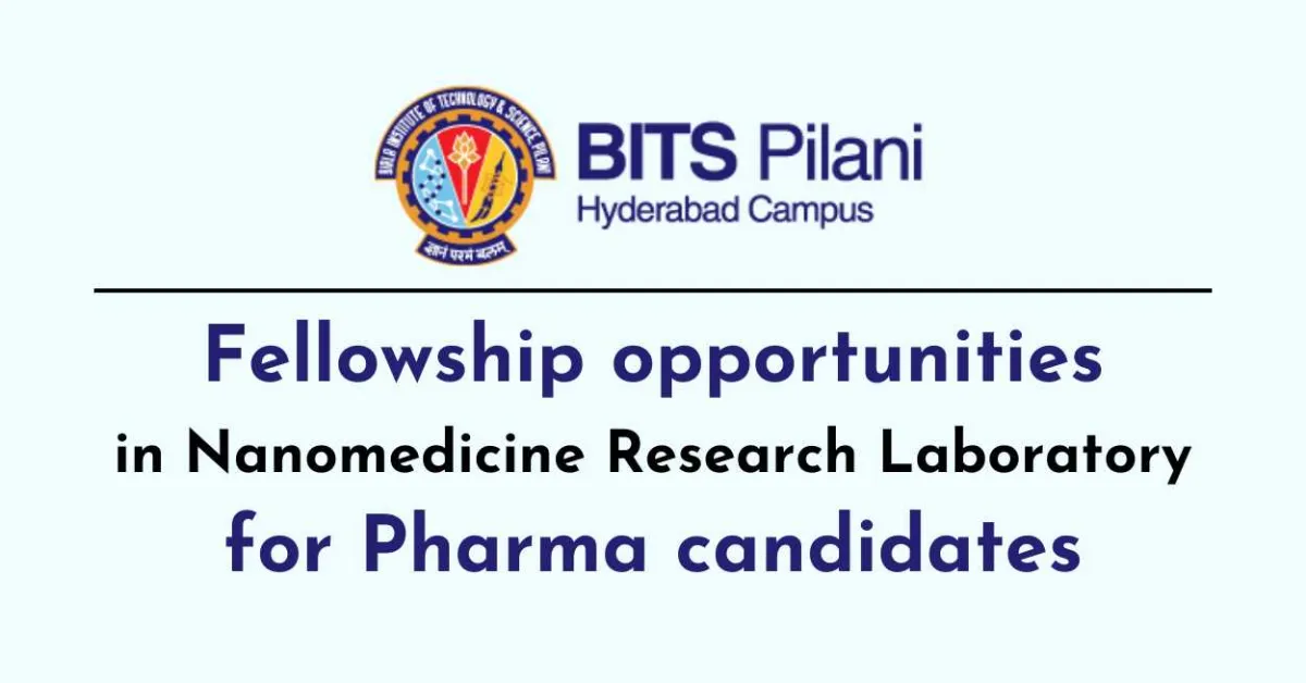 Fellowship opportunities in Nanomedicine Research Laboratory for Pharma candidates