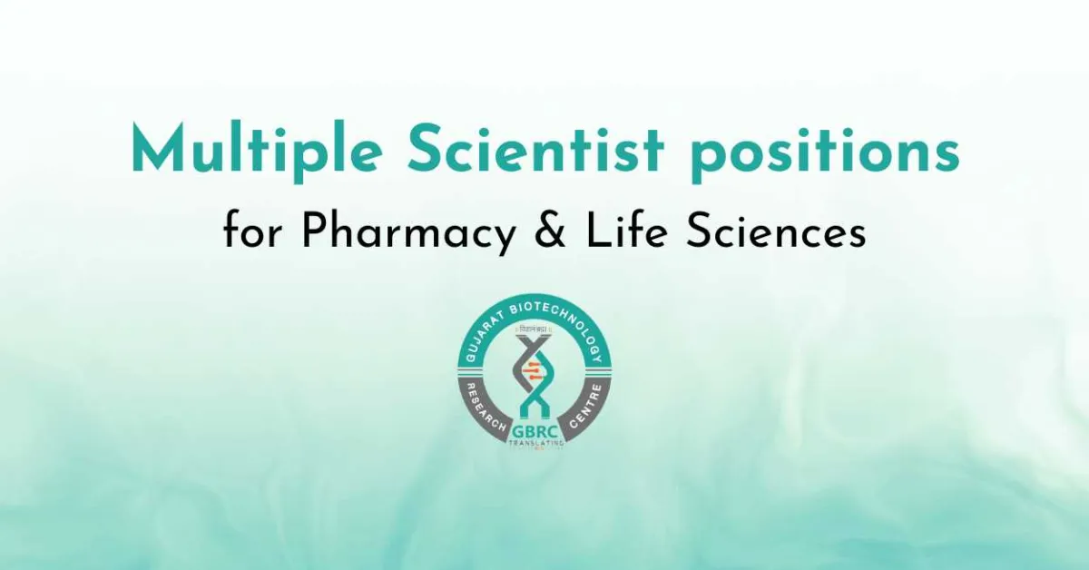 Multiple Scientist positions at GBRC for Pharmacy & Life Sciences