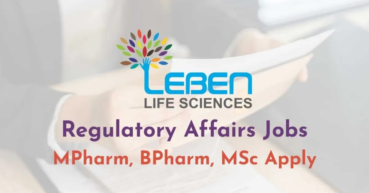 Regulatory Affairs Jobs at Leben Life Sciences