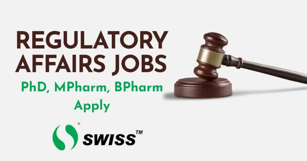 Regulatory Affairs Jobs at Swiss Parenterals
