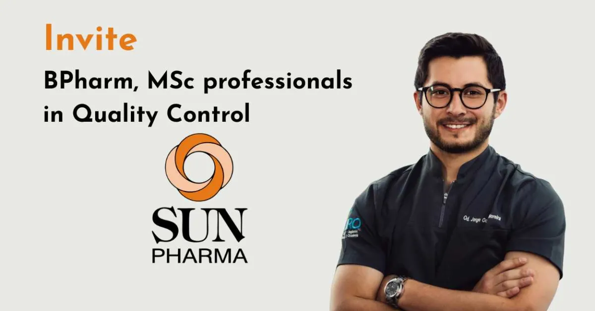 Quality Control job in Sun Pharma