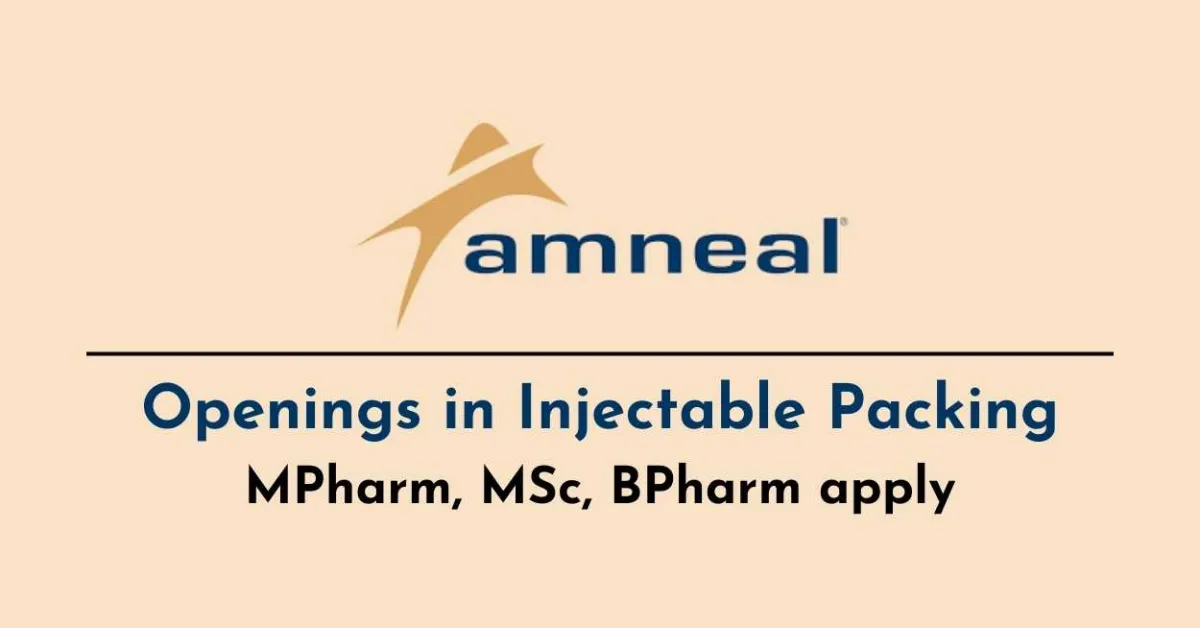 Amneal Pharmaceuticals Opens Career Opportunities in Injectable Manufacturing