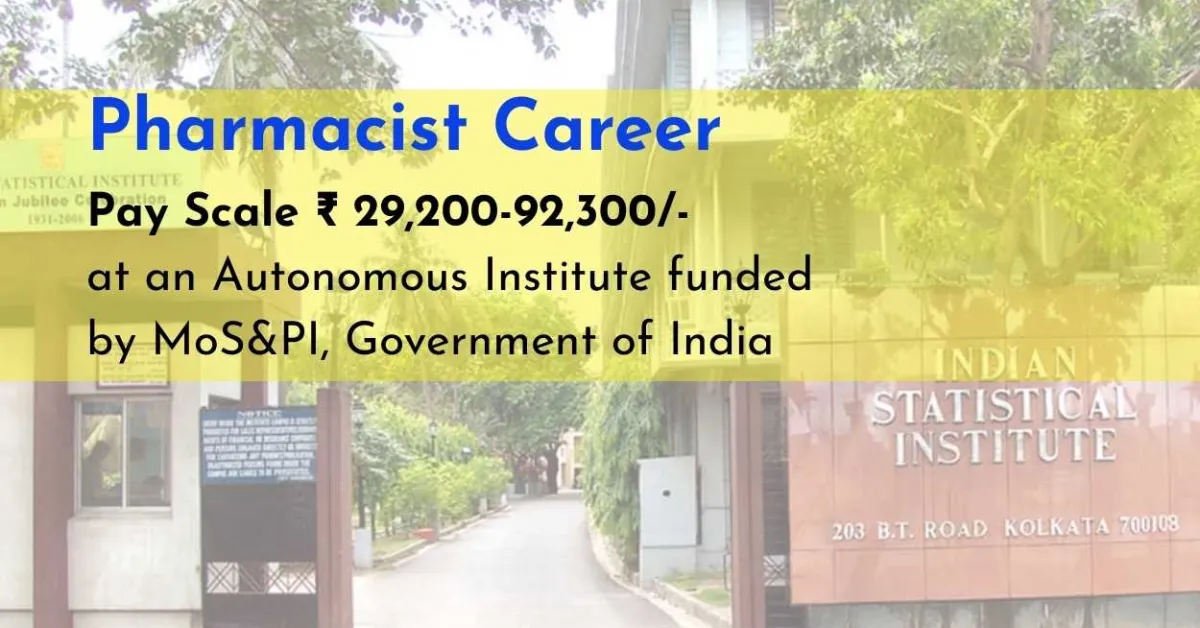 Career for Pharmacist at an Autonomous Institute funded by MoS&PI, Government of India