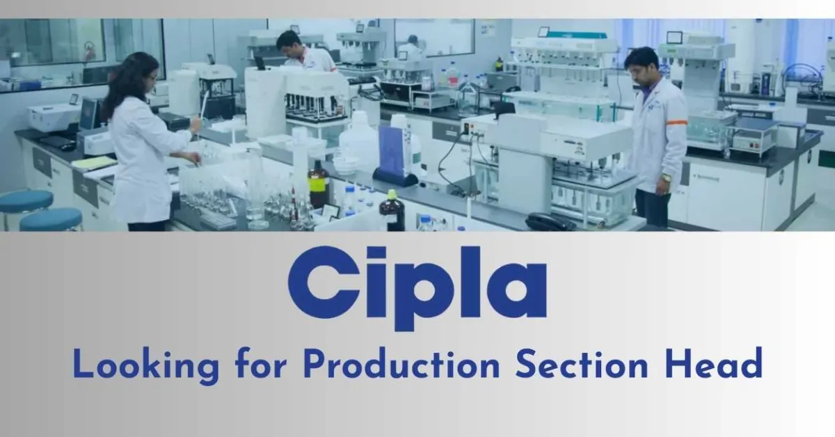 Cipla looking for Production Section Head