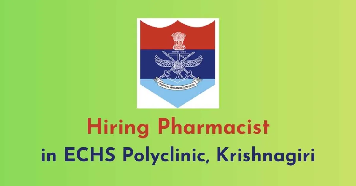 Job as Pharmacist in ECHS Polyclinic Krishnagiri