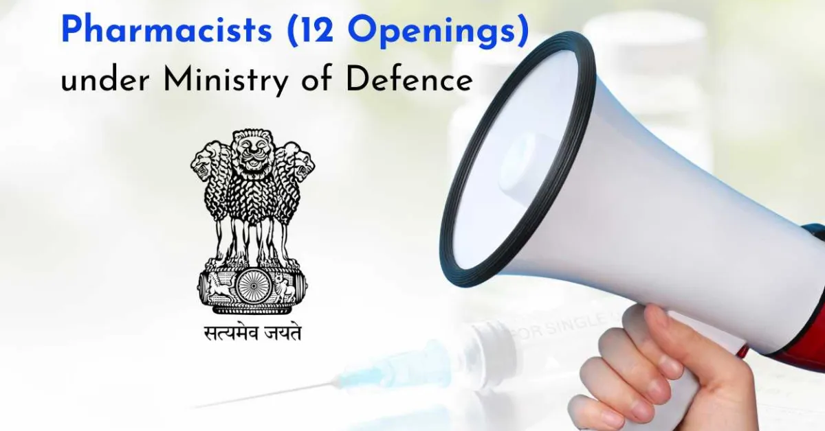 Pharmacists vacancies in Ministry of Defence