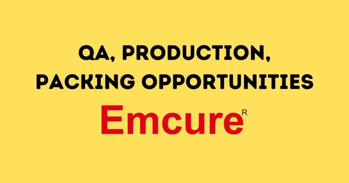 QA, Production, Packing Opportunities at Emcure
