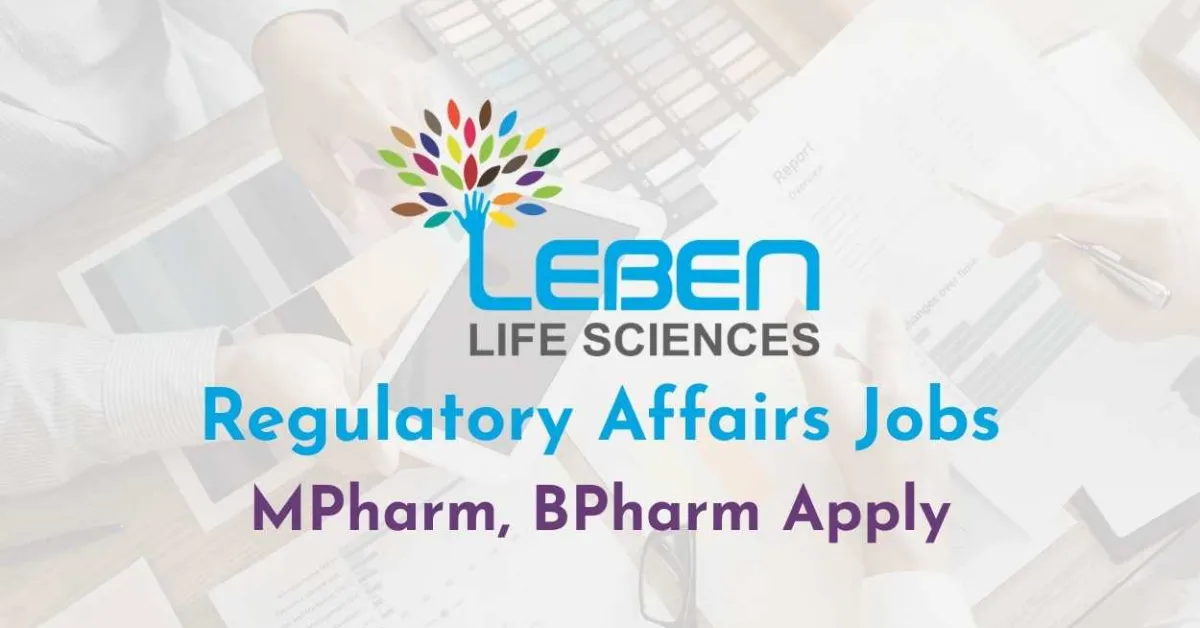 Regulatory Affairs Jobs at Leben Life Sciences