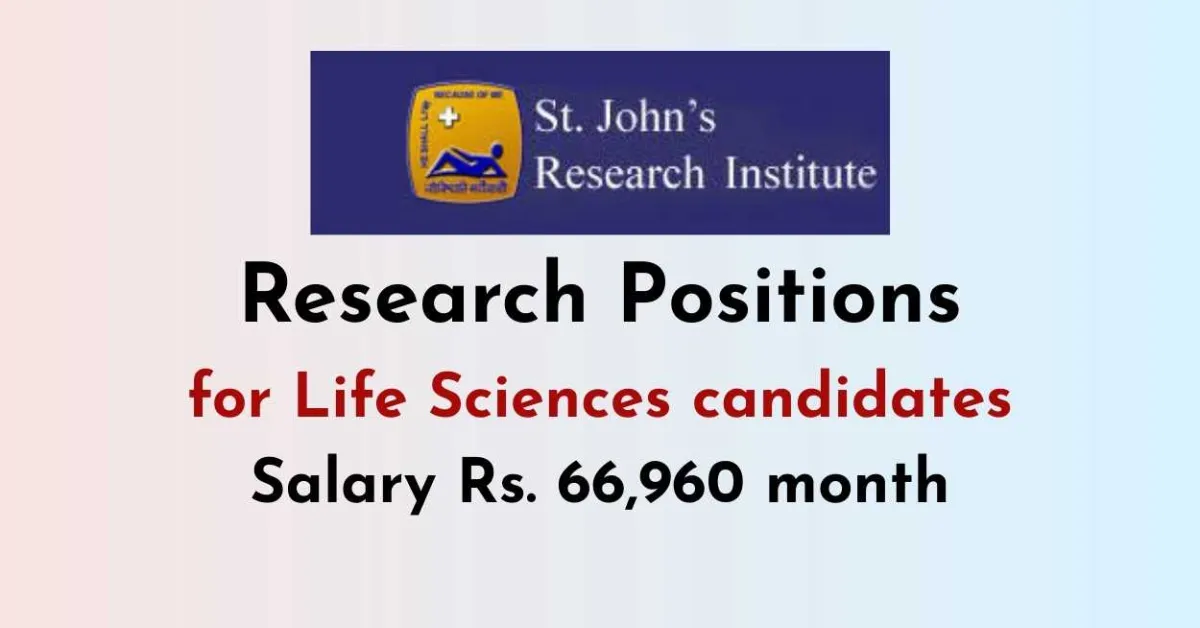Research positions for Life Sciences candidates at SJRI