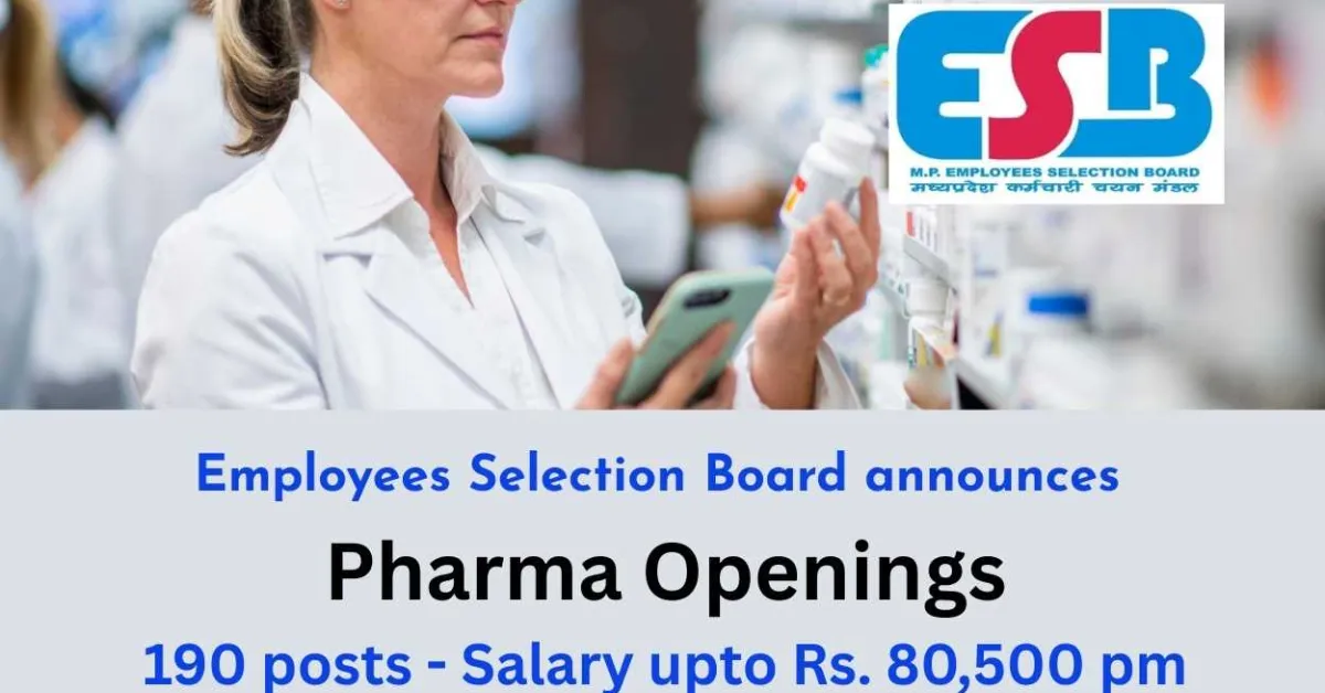 Employees Selection Board announces Pharma Openings