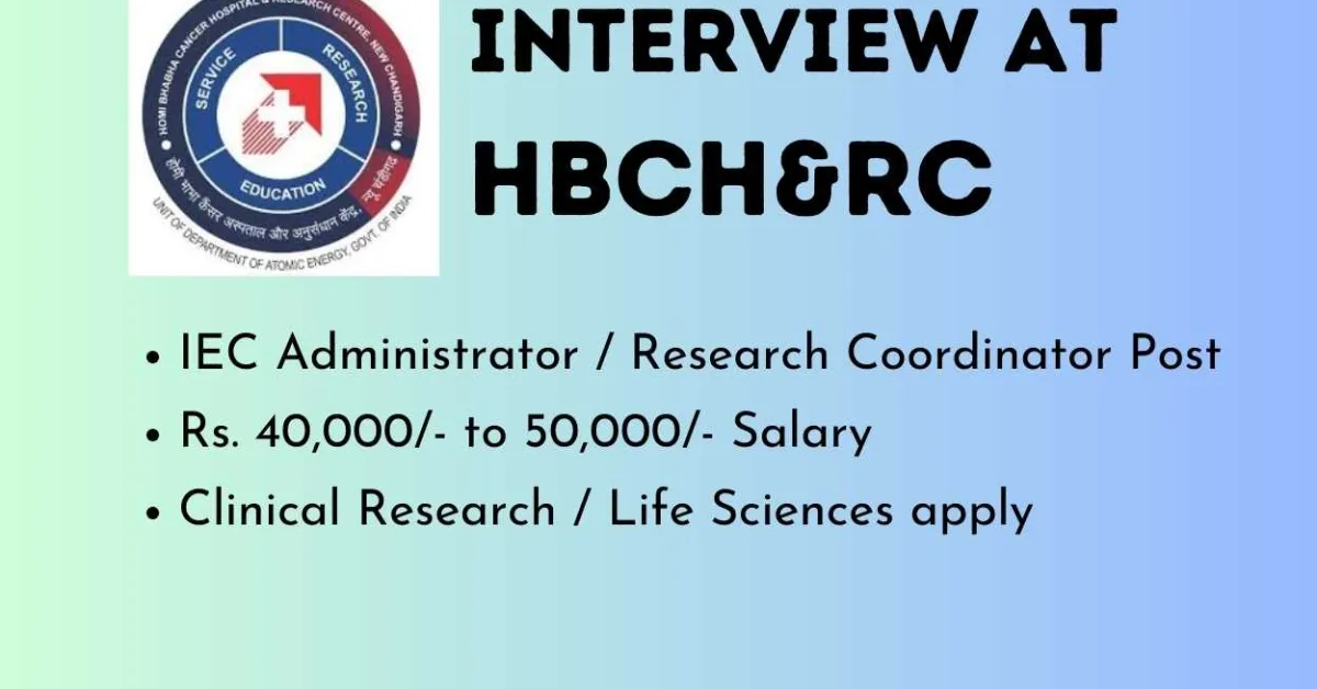 IEC Administrator / Research Coordinator Require at HBCH&RC