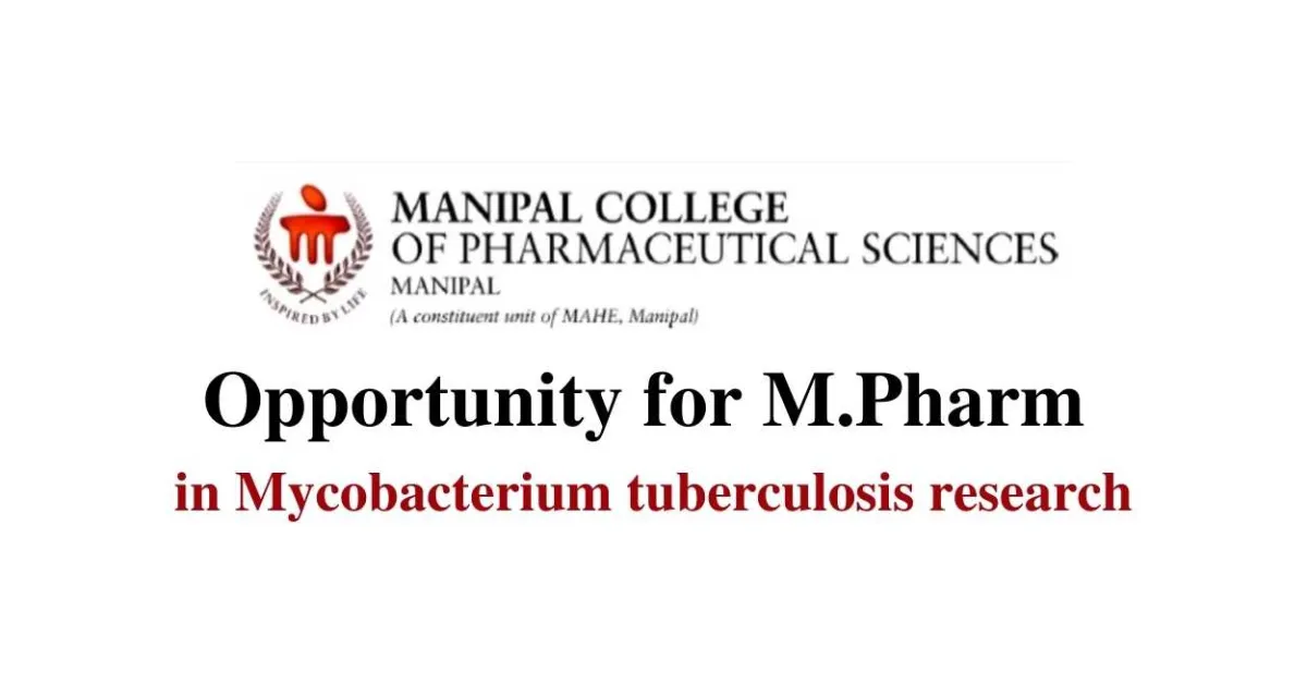 Opportunity in Mycobacterium tuberculosis research for Pharma candidates at MCOPS