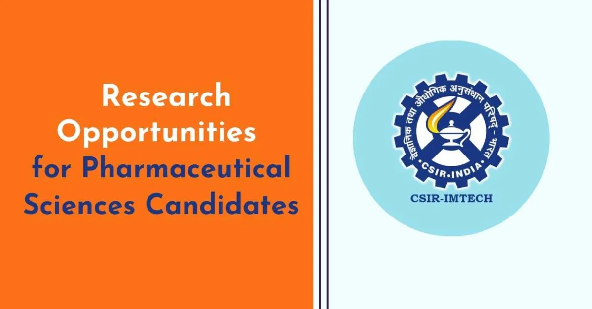 Research Opportunities for Pharmaceutical Sciences Candidates at IMTech