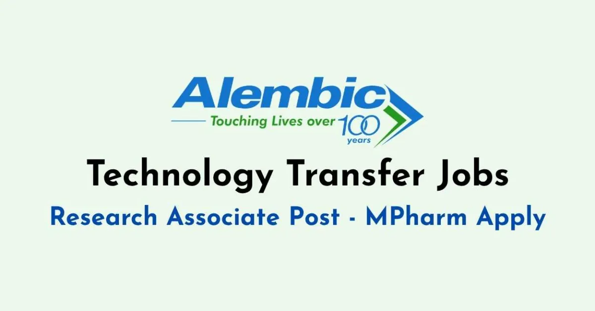 Technology Transfer Jobs at Alembic Pharmaceuticals