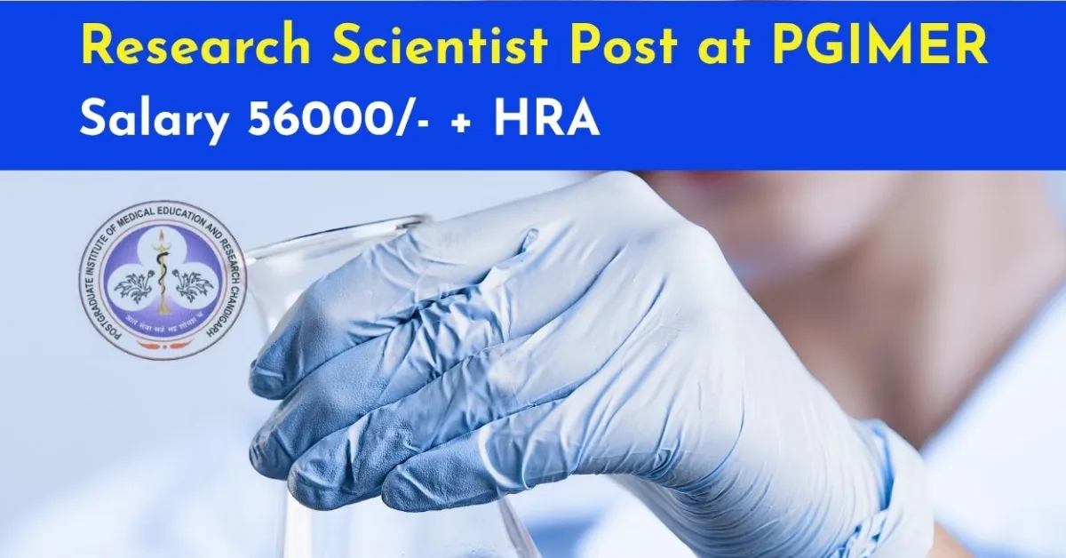 Applications are invited for Project Research Scientist at PGIMER