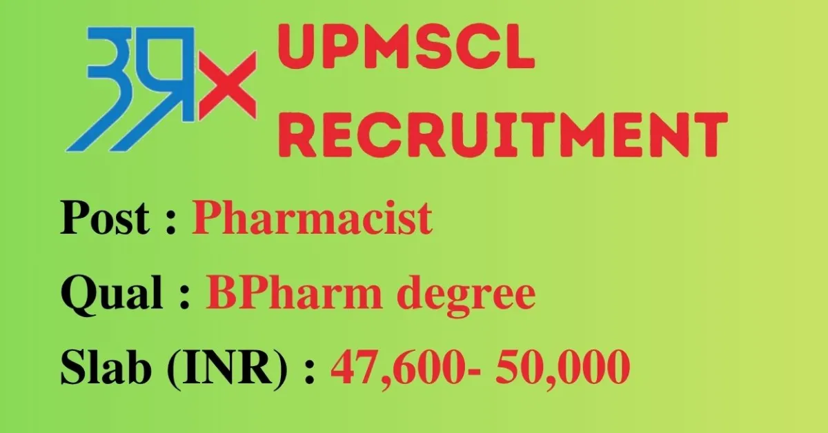 Career for Pharmacist at State Government Undertaking Corporation, UPMSCL