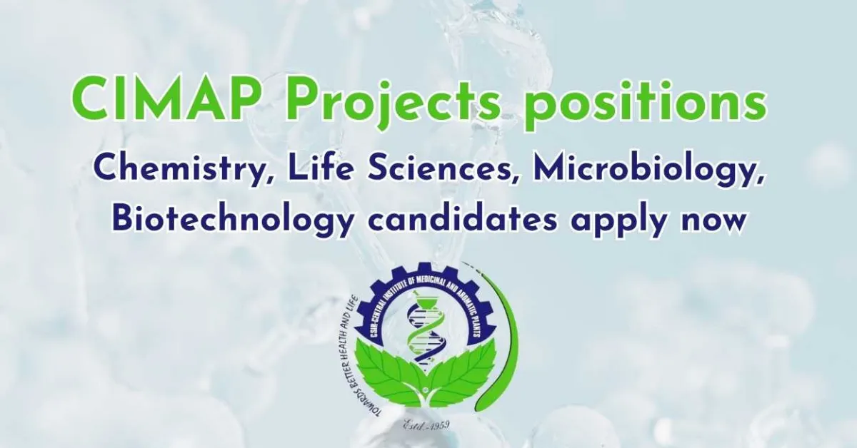 CIMAP inviting applications for Projects positions