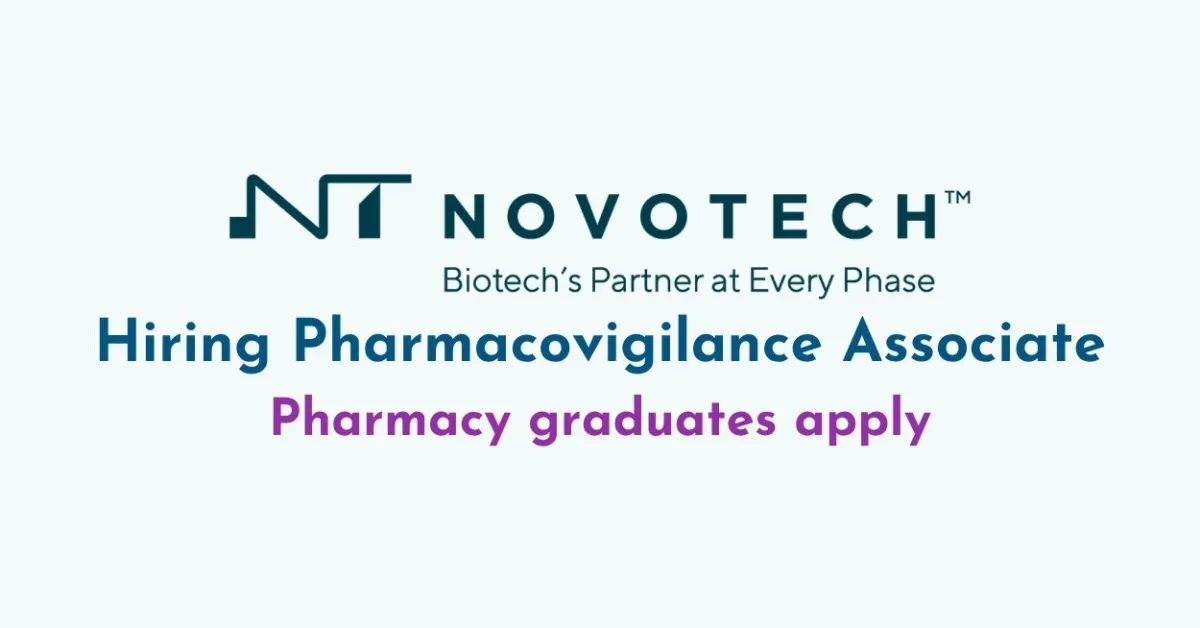 Novotech Hiring Pharmacovigilance Associate