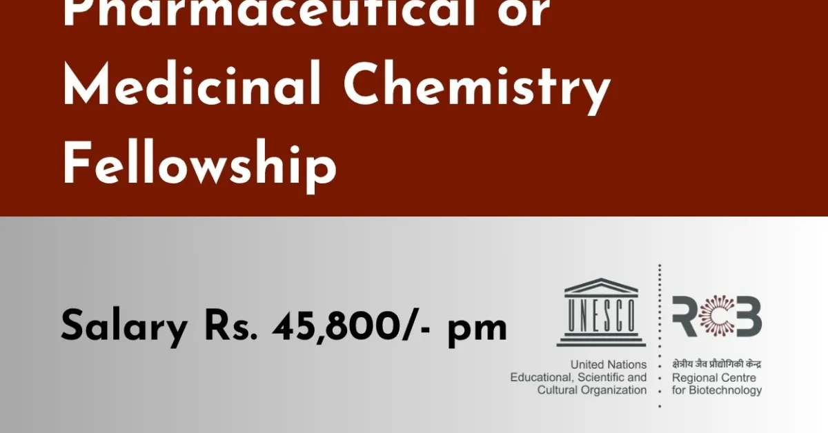Pharmaceutical or Medicinal Chemistry Fellowship at RCB