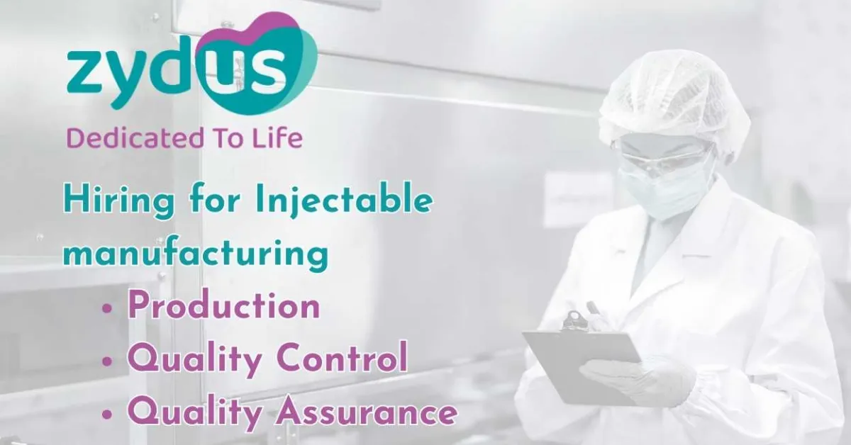 Production, Quality Control and Quality Assurance Jobs at Zydus Life sciences