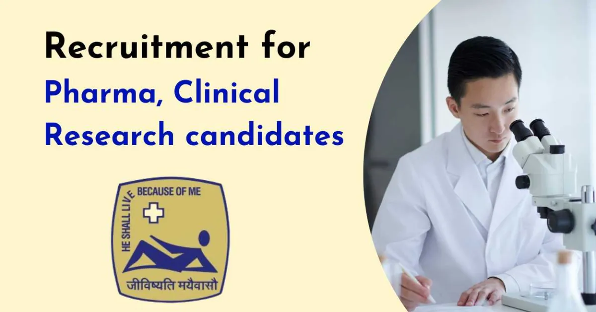 Recruitment for Pharma, Clinical Research candidates at SJRI