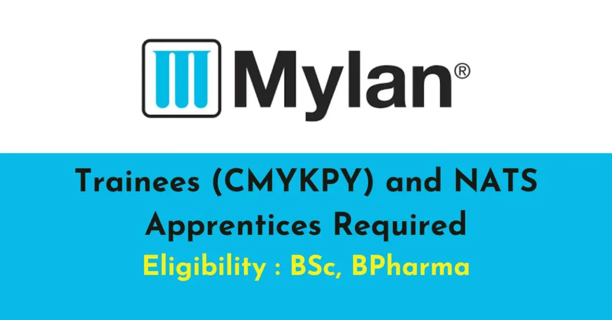 Trainees (CMYKPY) and NATS Apprentices Required for a Nashik-based Pharma Manufacturing Company