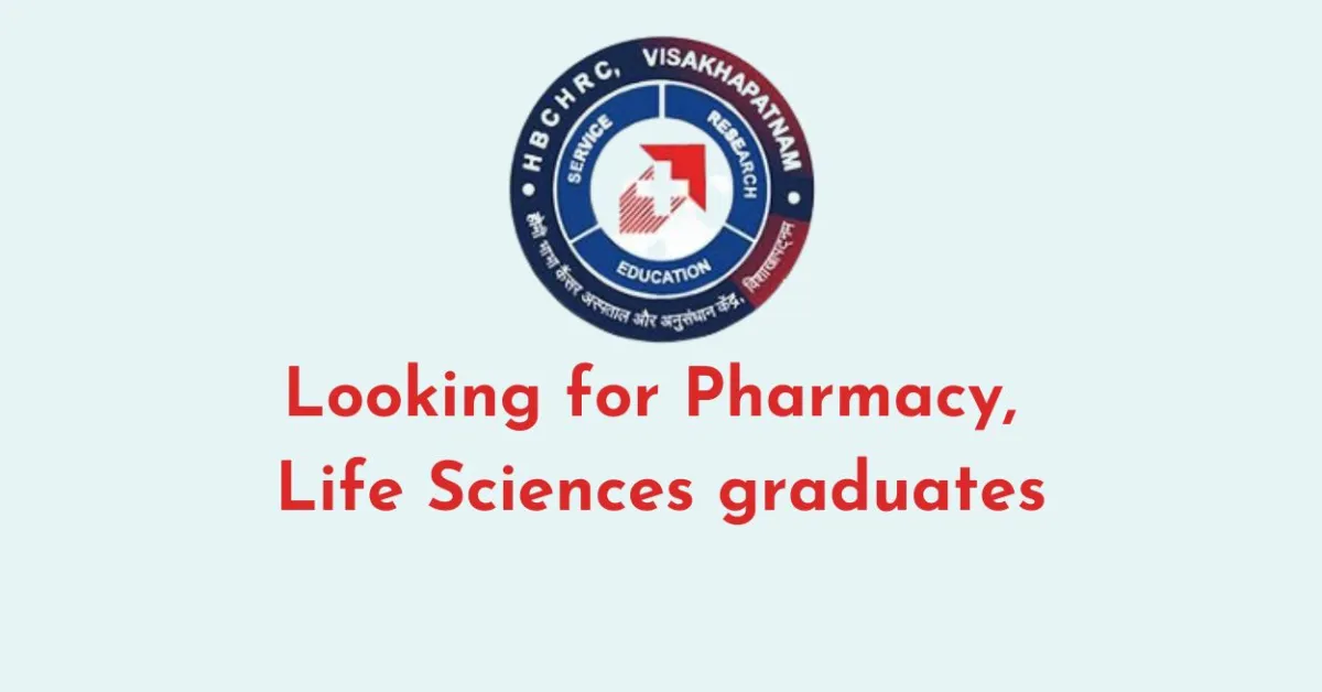 HBCHRC looking for Pharmacy, Life Sciences graduates