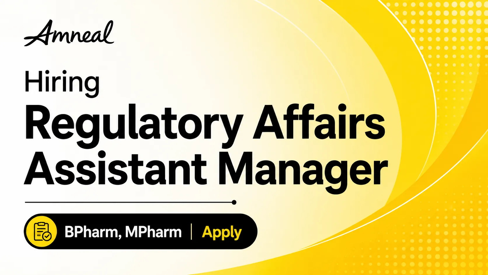 Amneal Pharma Hiring Regulatory Affairs Assistant Manager