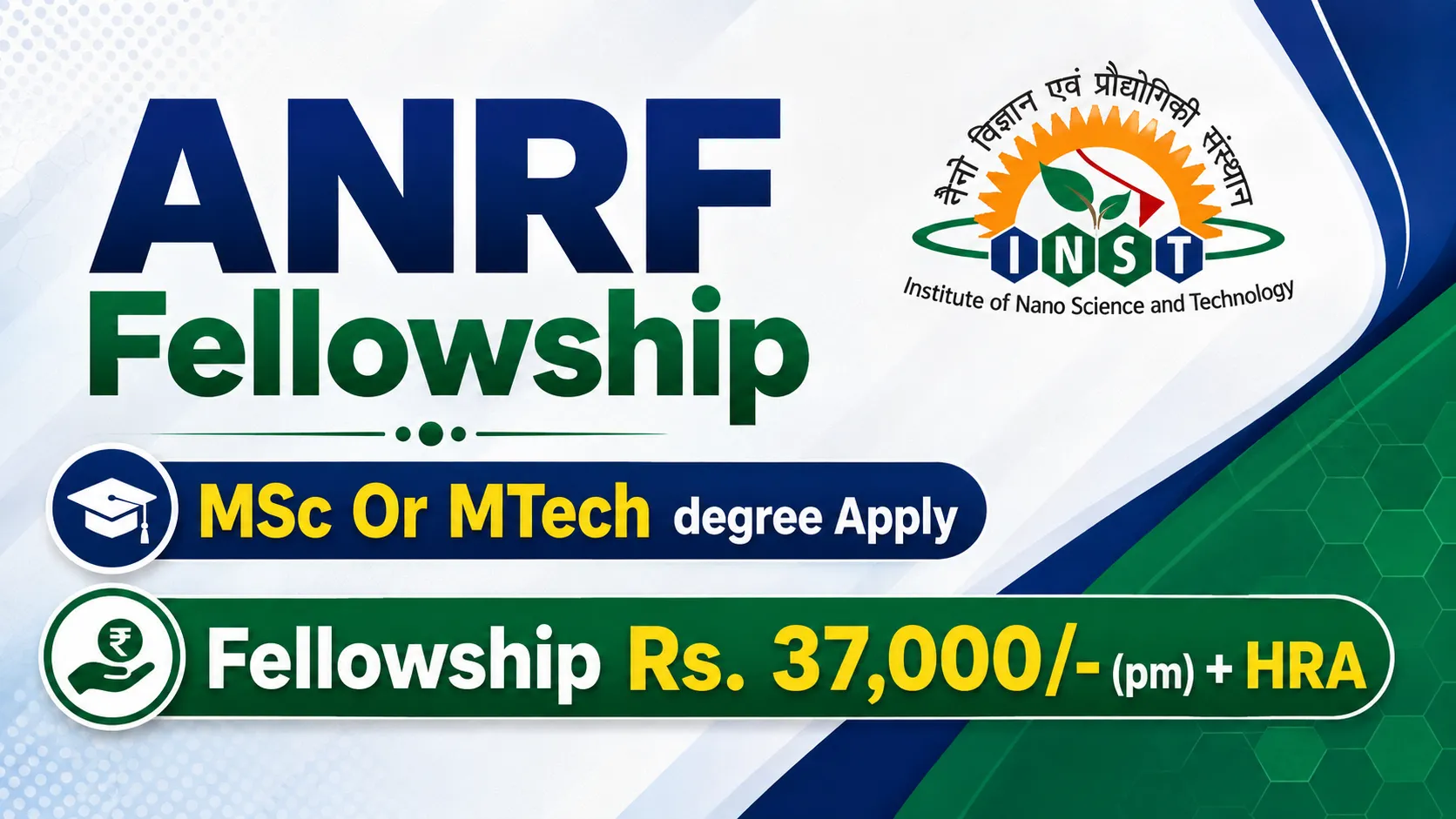 ANRF Fellowship at INST Mohali