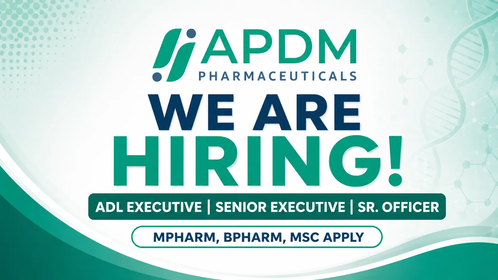 APDM Pharma Hiring ADL Executive, Senior Executive, Sr. Officer