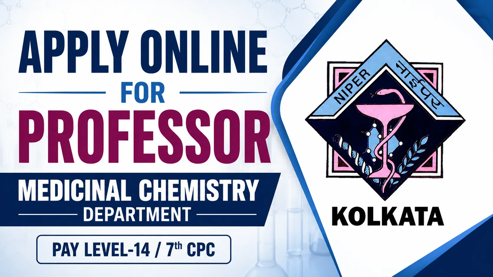 Apply Online for Professor at NIPER - Medicinal Chemistry Department