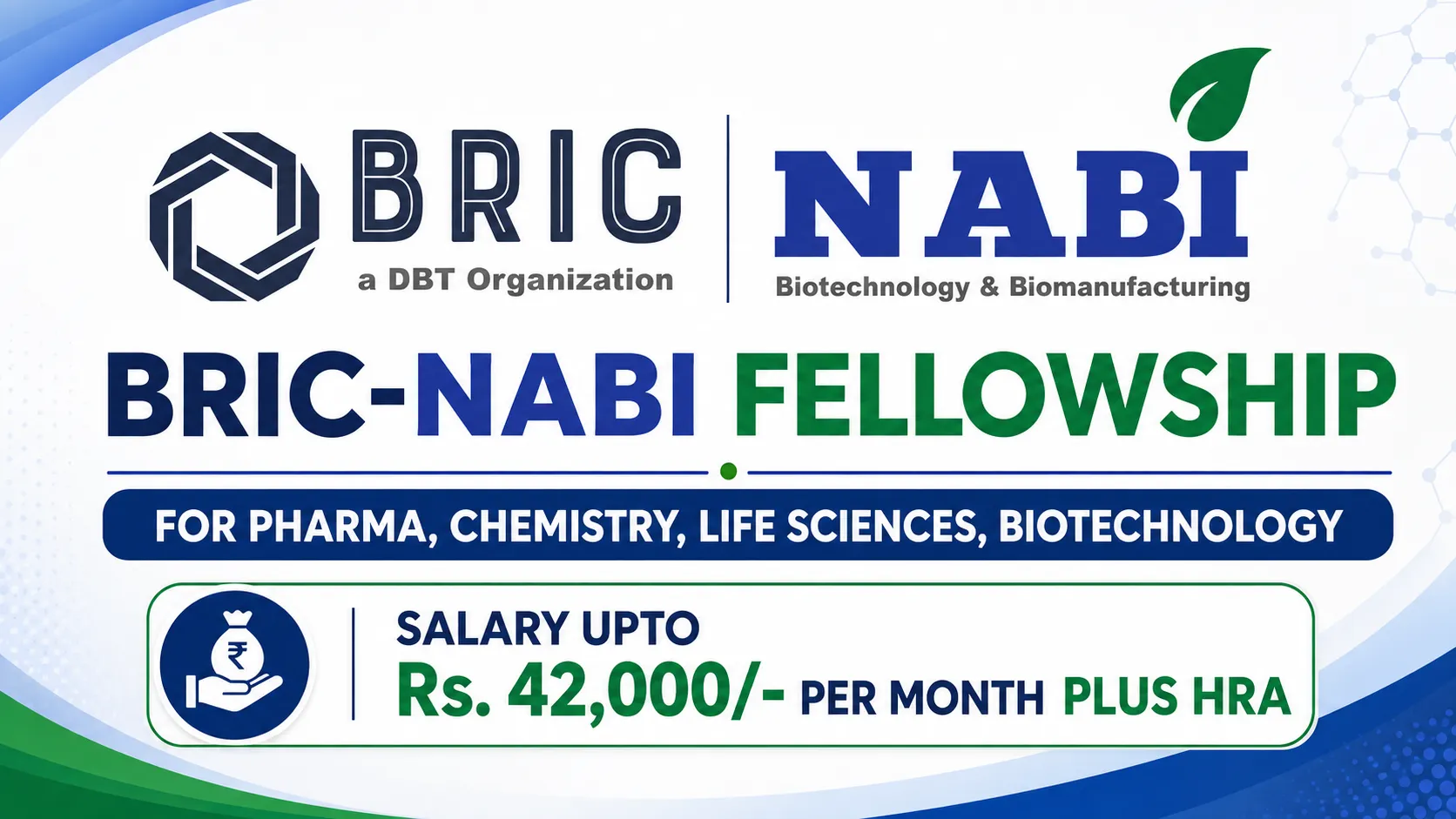 BRIC-NABI Fellowship for Pharma, Chemistry, Life Sciences, Biotechnology