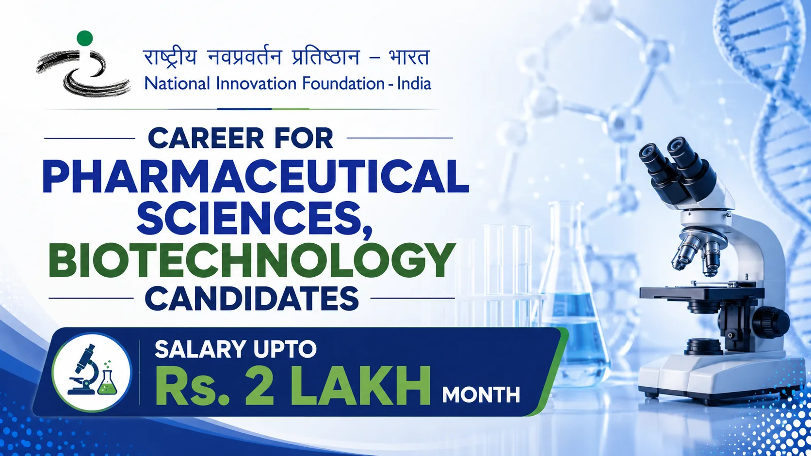 Career for Pharmaceutical Sciences, Biotechnology candidates at NIF