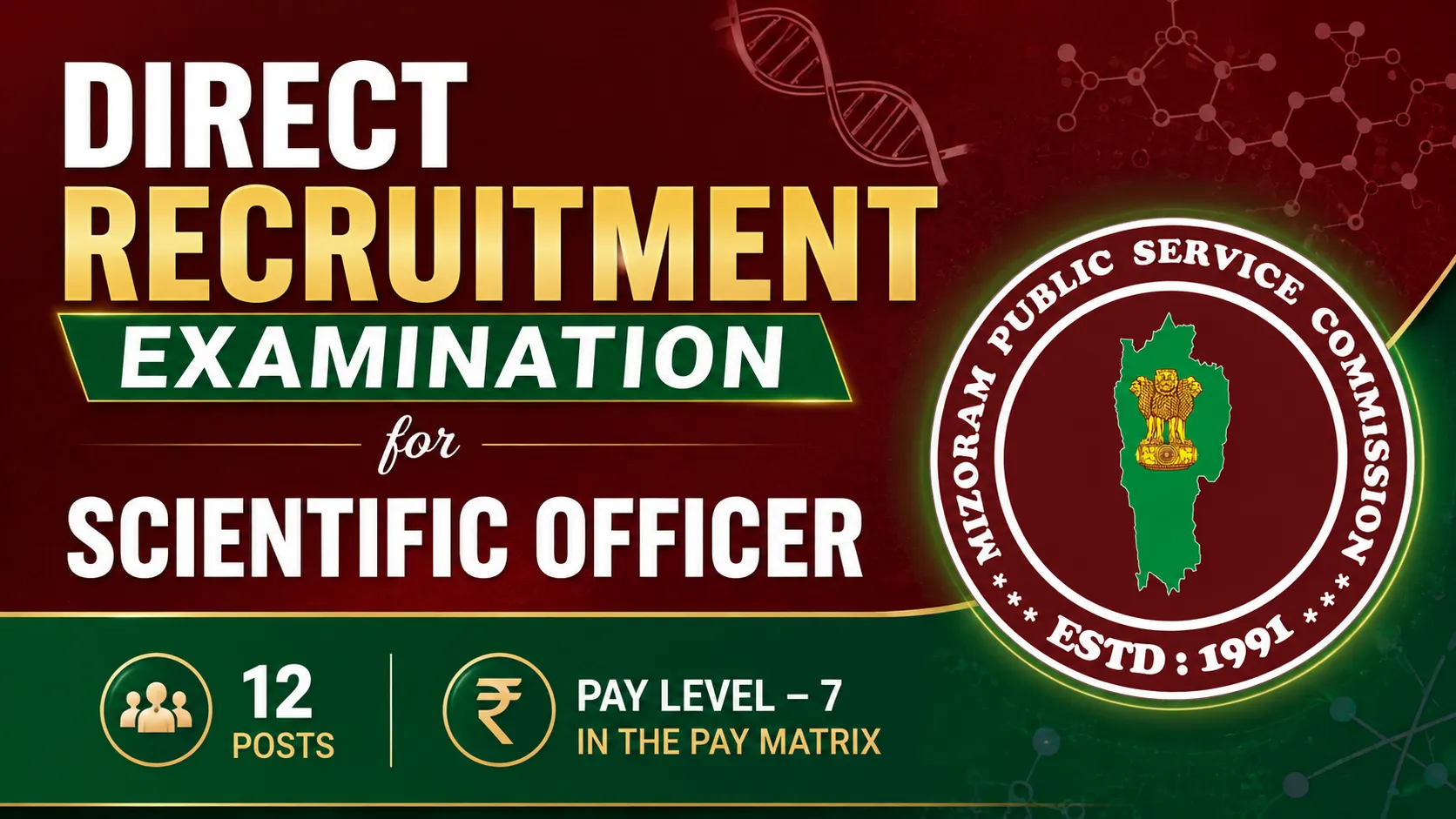 Direct Recruitment Examination for Scientific Officer under Public Service Commission - 12 posts