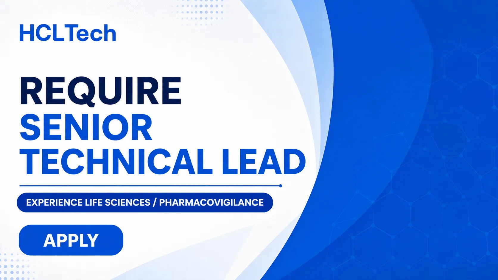 HCLTech Require Senior Technical Lead