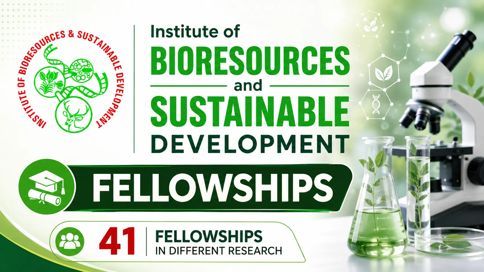 Institute of Bioresources and Sustainable Development Fellowships | 41 fellowships in different research