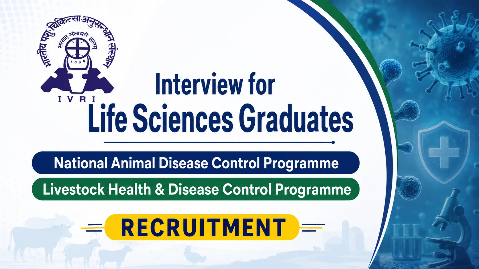 Interview for Life Sciences Graduates at ICAR-IVRI