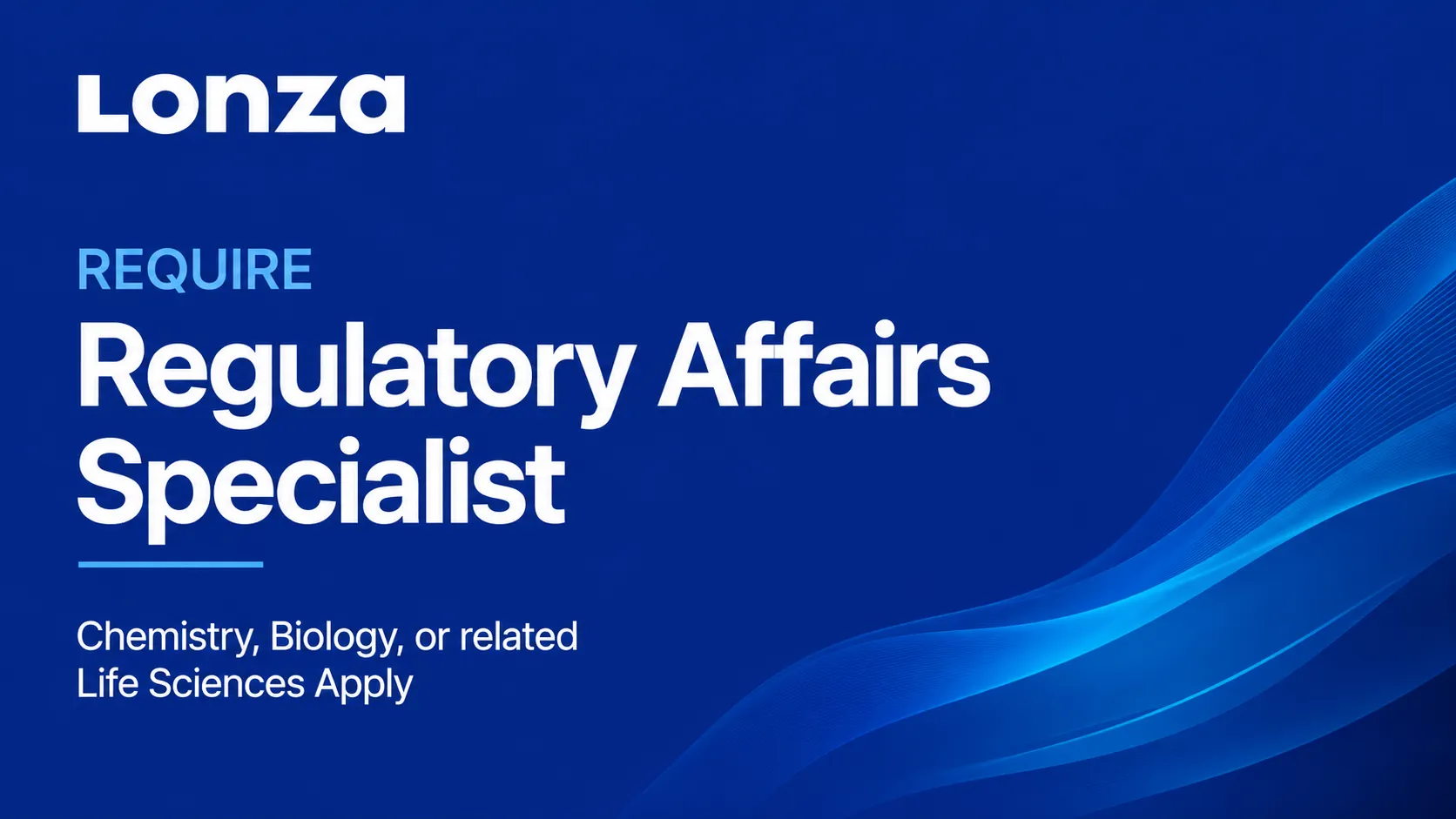 Lonza Require Regulatory Affairs Specialist