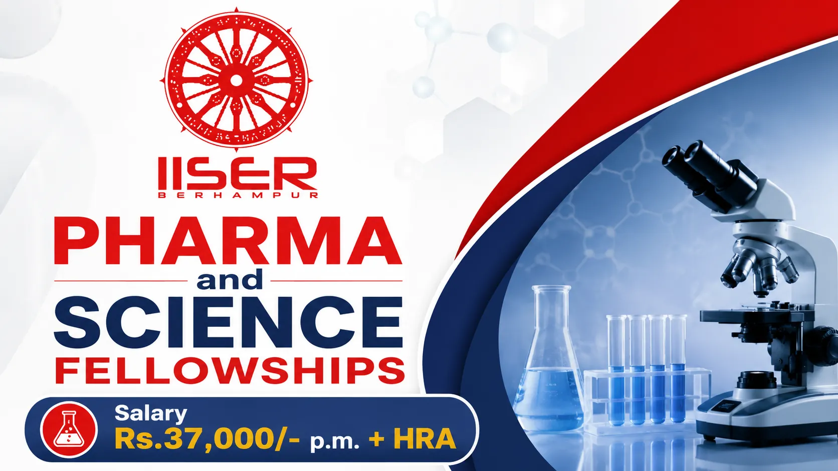 Pharma and Science Fellowships at IISER Berhampur