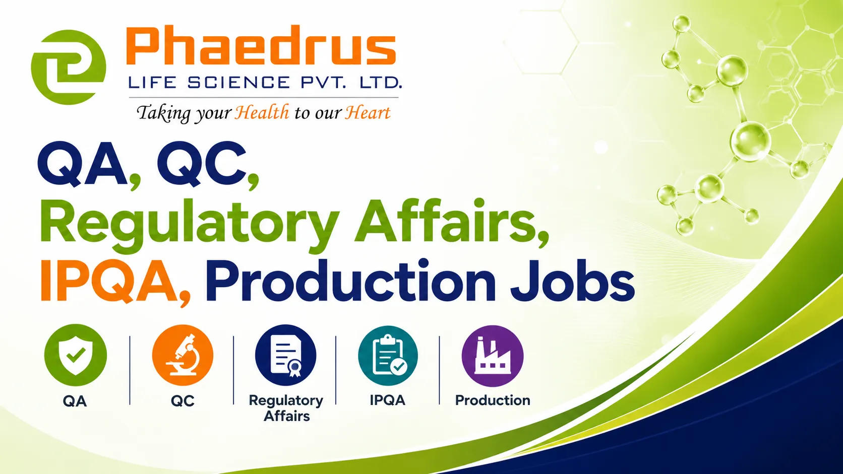QA, QC, Regulatory Affairs, IPQA, Production Jobs at Phaedrus Lifescience