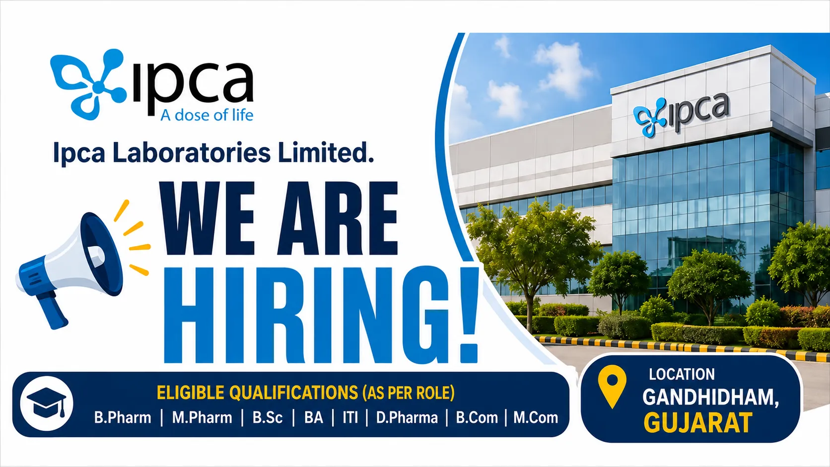 Openings in Quality Assurance and Quality Control at IPCA Labs