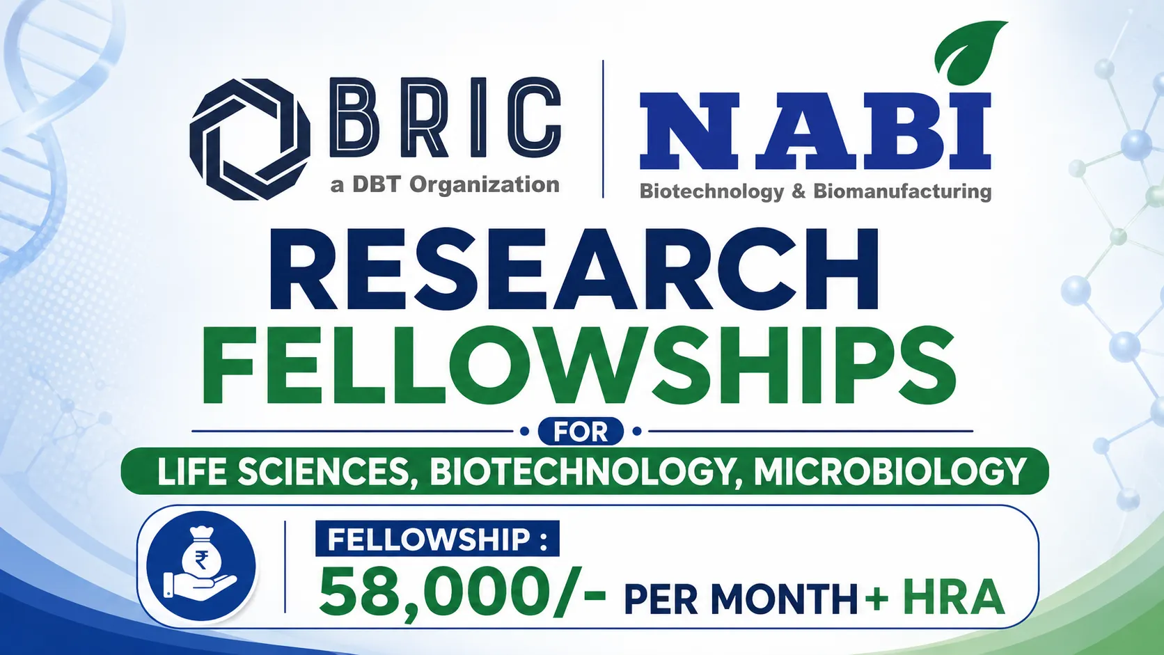 Research Fellowships for Life Sciences, Biotechnology, Microbiology at NABI