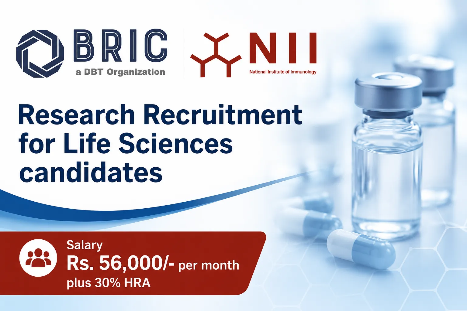 Research Recruitment for Life Sciences candidates at NII